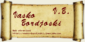 Vasko Borđoški vizit kartica